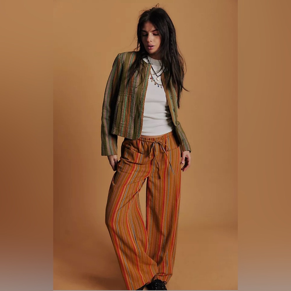 Free People Hudson Canyon Striped Pants Good Combo Combo Size M - Picture 5 of 16
